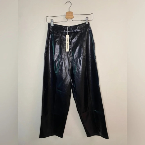 🏷️ NWT Pixie Market Oslo Patent Straight Leg Pants - Picture 6 of 13